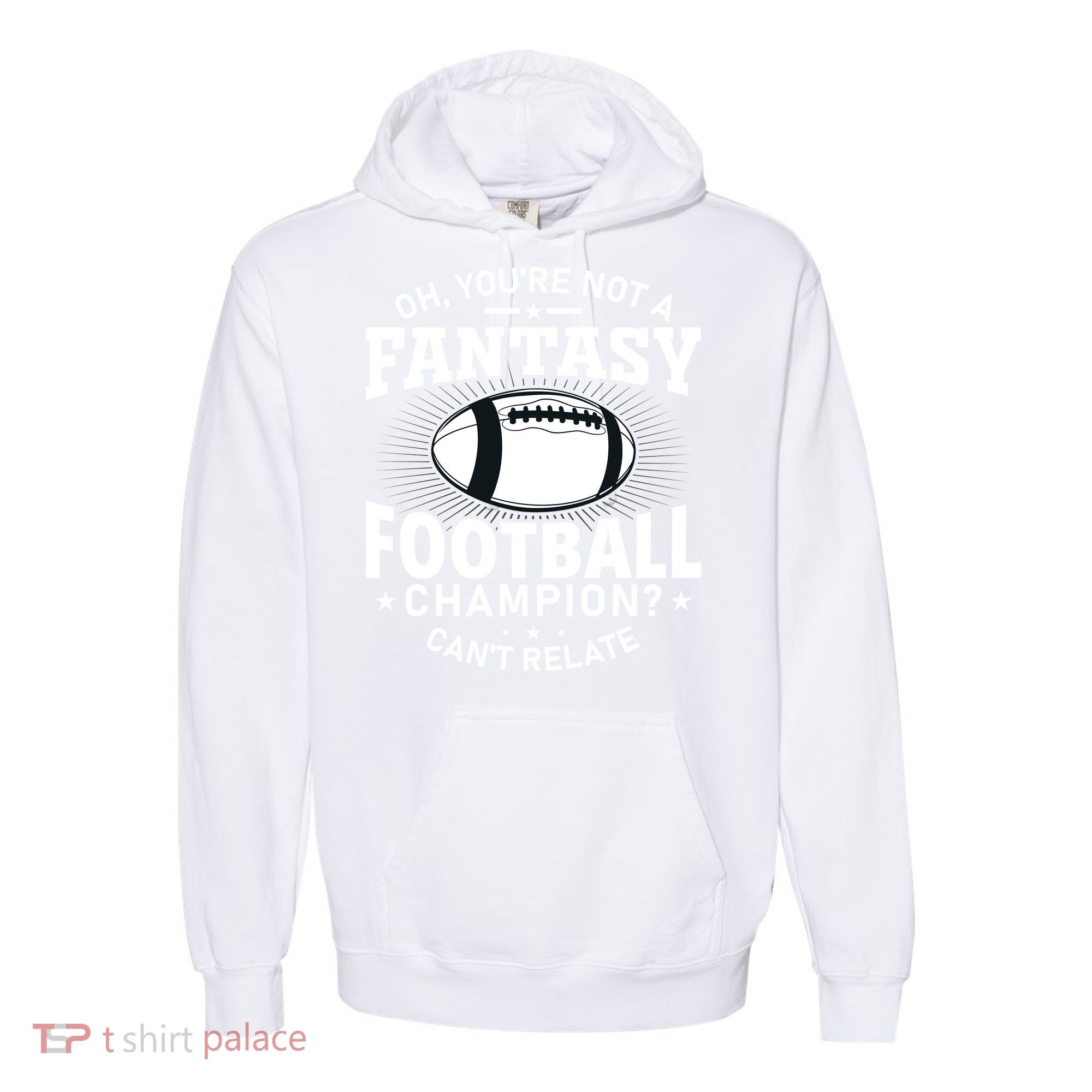 Fantasy Football Champion Slogan Comfort Colors Garment-Dyed Hooded Sweatshirt