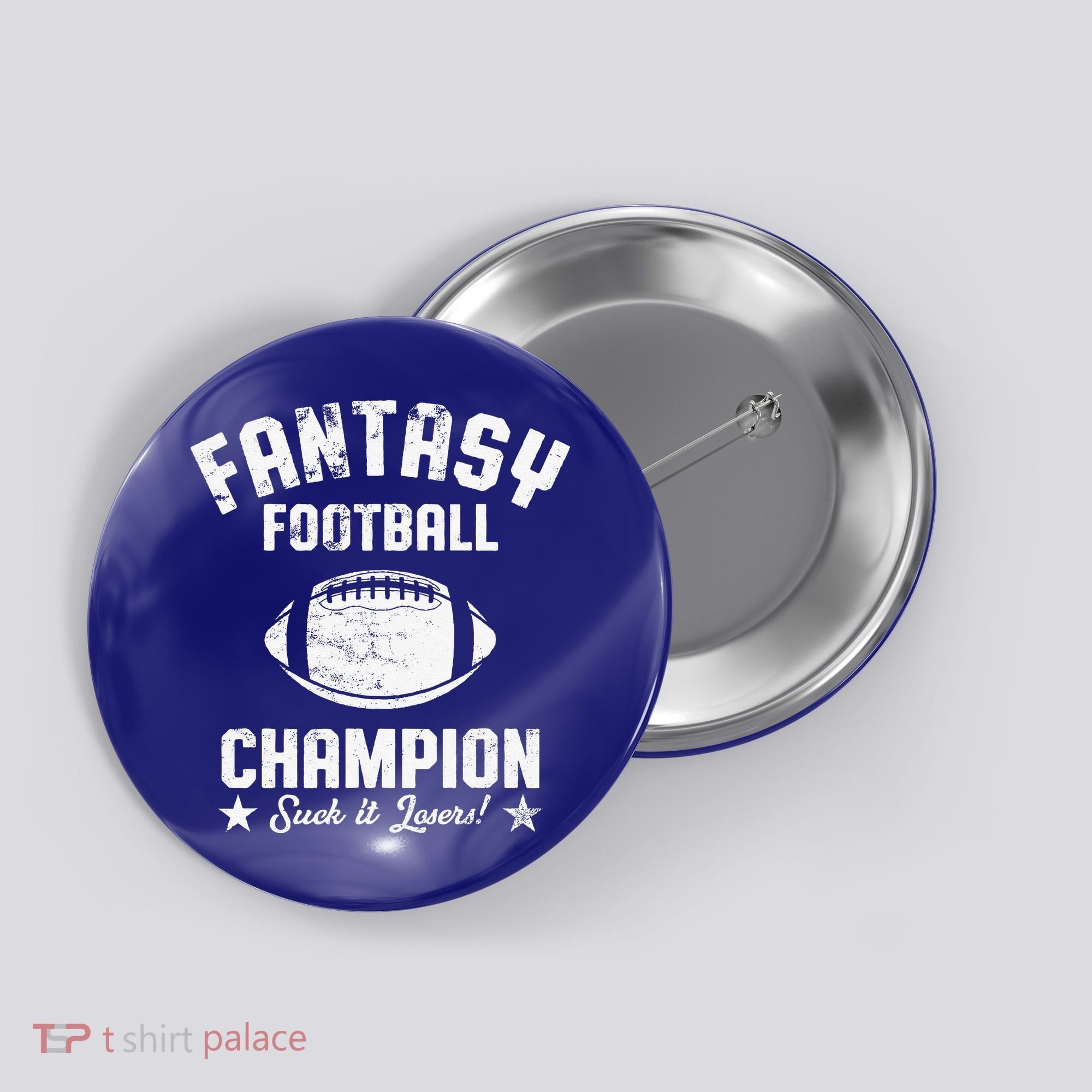 Fantasy Football Champion Funny Draft Party Kit Sports Button