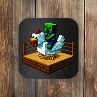 Funny Fighting Chicken Video Games Coaster thumb 0