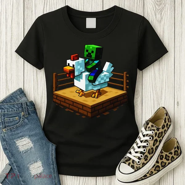 Funny Fighting Chicken Video Games Women's T-Shirt