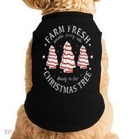 Farm Fresh Christmas Tree Cakes Funny Tree Farm Xmas Pajamas Doggie Tank thumb 0