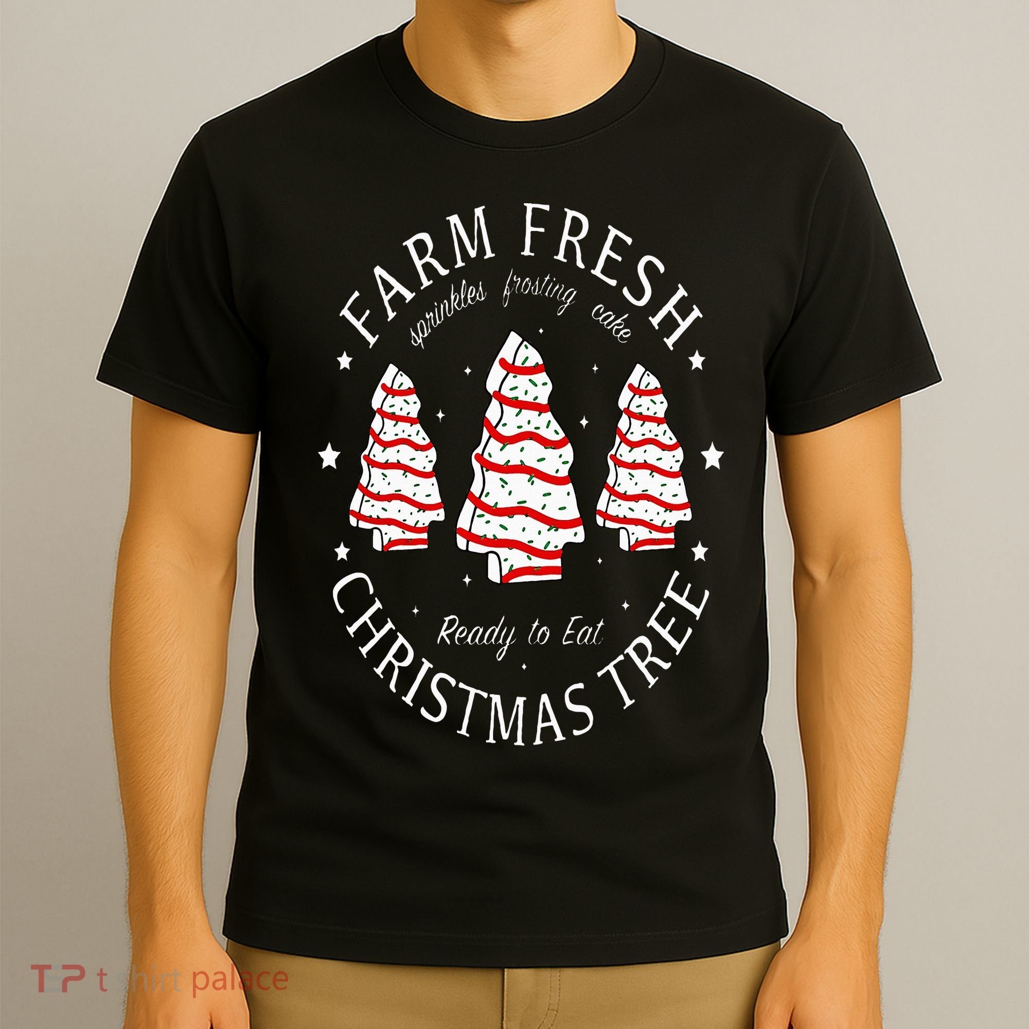 Farm Fresh Christmas Tree Cakes Funny Tree Farm Xmas Pajamas T-Shirt