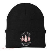 Farm Fresh Christmas Tree Cakes Funny Tree Farm Xmas Pajamas Beanie thumb 0