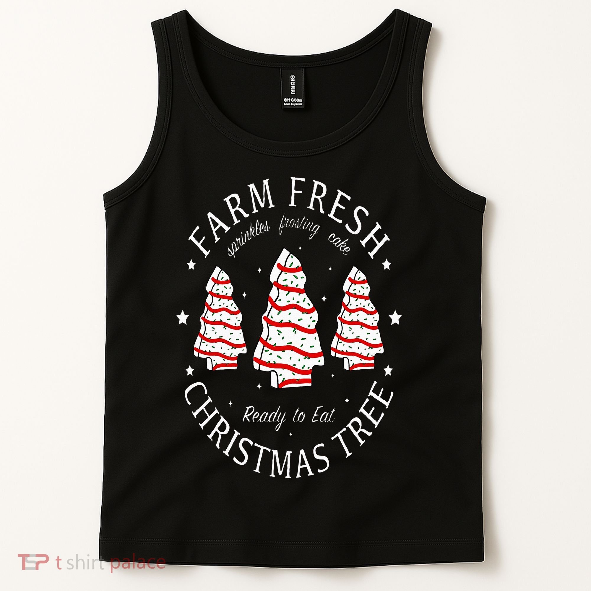 Farm Fresh Christmas Tree Cakes Funny Tree Farm Xmas Pajamas Tank Top
