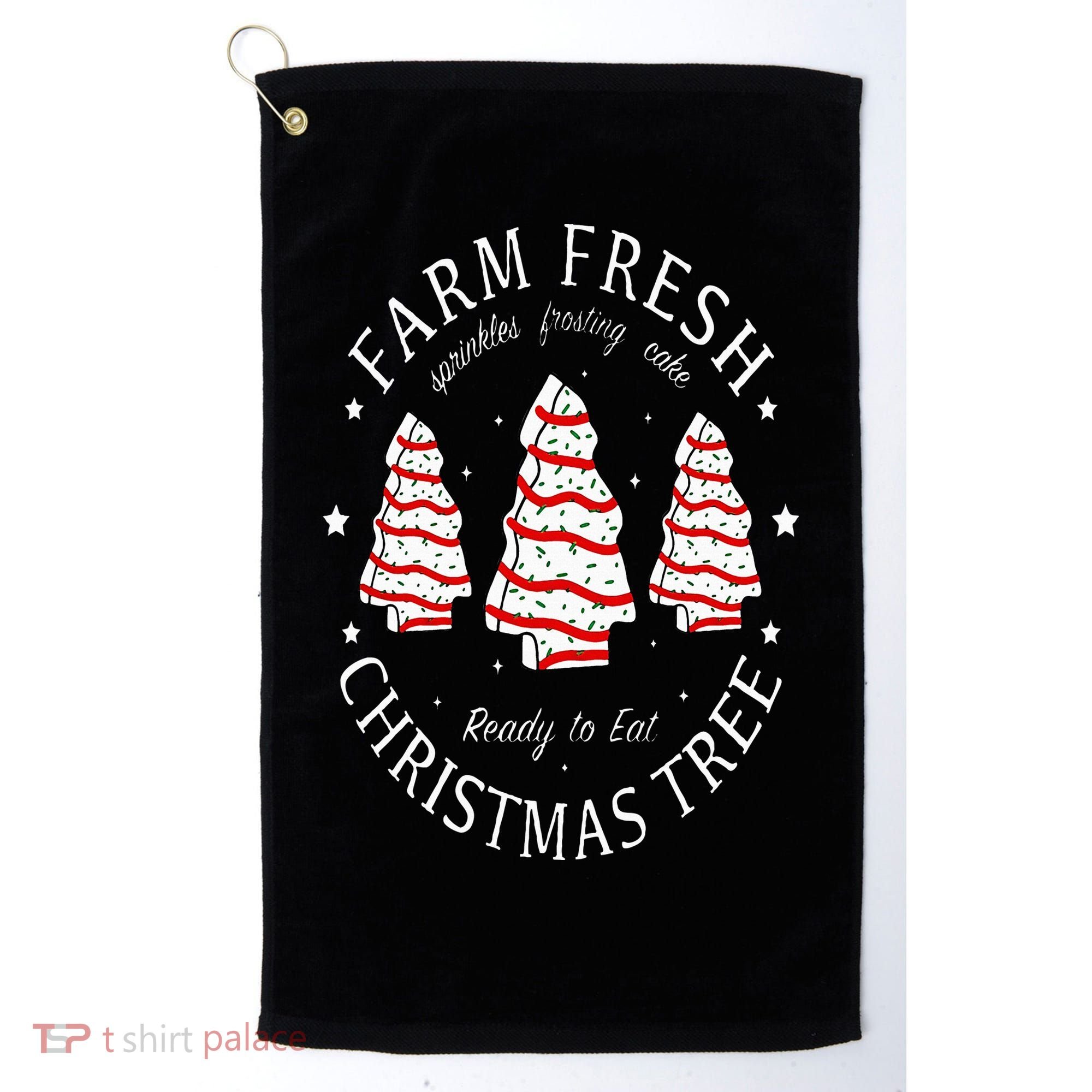 Farm Fresh Christmas Tree Cakes Funny Tree Farm Xmas Pajamas Golf Towel