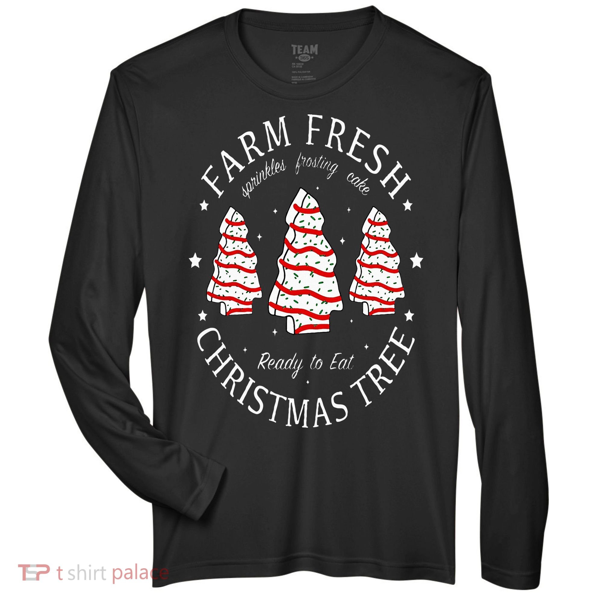 Farm Fresh Christmas Tree Cakes Funny Tree Farm Xmas Pajamas Zone Performance Long-Sleeve T-Shirt
