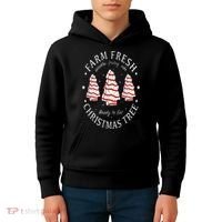 Farm Fresh Christmas Tree Cakes Funny Tree Farm Xmas Pajamas Kids Hoodie thumb 4