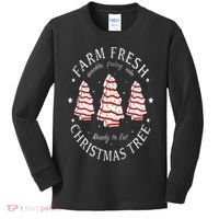 Farm Fresh Christmas Tree Cakes Funny Tree Farm Xmas Pajamas Kids Long Sleeve Shirt thumb 0