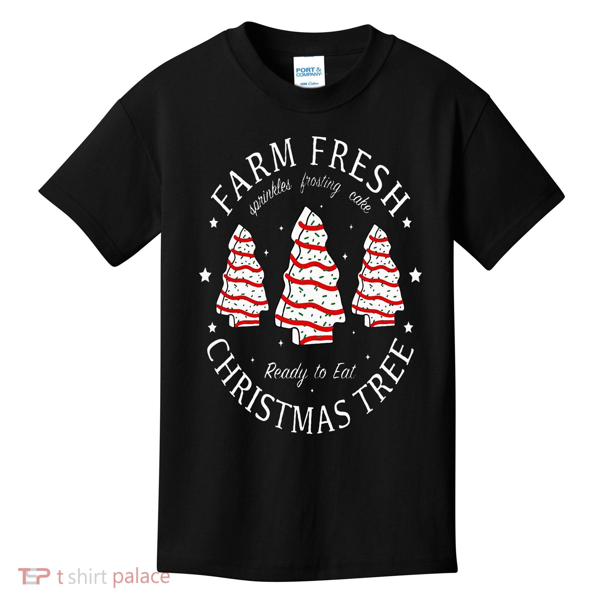 Farm Fresh Christmas Tree Cakes Funny Tree Farm Xmas Pajamas Kids T-Shirt