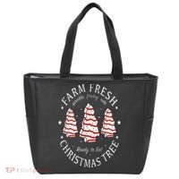 Farm Fresh Christmas Tree Cakes Funny Tree Farm Xmas Pajamas Tote Bag thumb 0