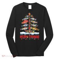 Fish Fishing Christmas Tree Lights Merry Fishmas Fishermen Long Sleeve Shirt thumb 0