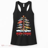 Fish Fishing Christmas Tree Lights Merry Fishmas Fishermen Women's Tank Top thumb 0