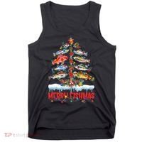 Fish Fishing Christmas Tree Lights Merry Fishmas Fishermen Tank Top thumb 0