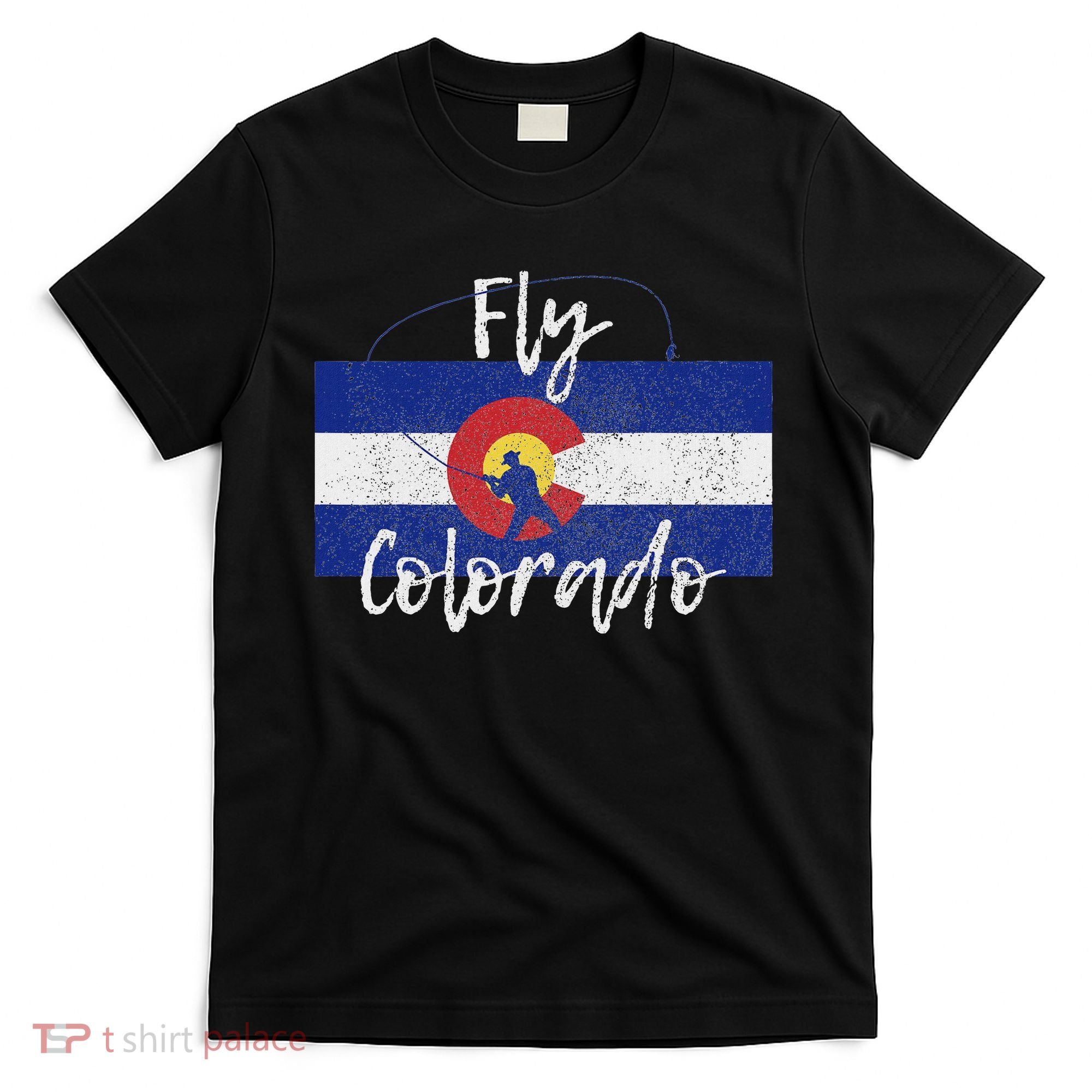Fly Fishing Colorado Flag Souvenir Trout Fisherman T-Shirt