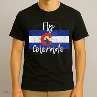 Fly Fishing Colorado Flag Souvenir Trout Fisherman T-Shirt thumb 3