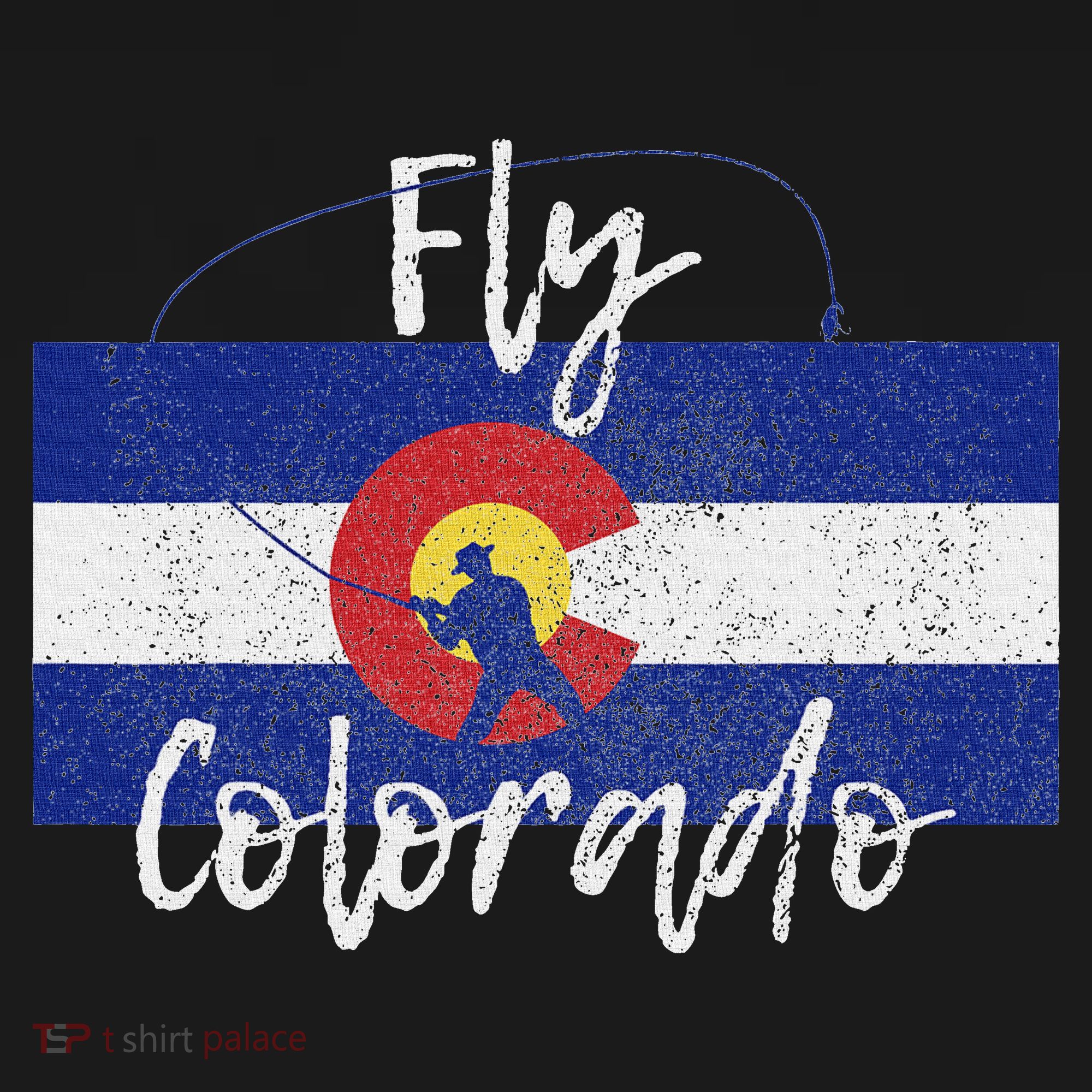 Fly Fishing Colorado Flag Souvenir Trout Fisherman T-Shirt