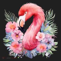 Floral Flamingo Cute Tropical Women's Sweatshirt thumb 2
