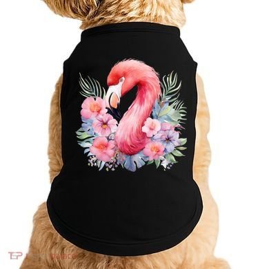 Floral Flamingo Cute Tropical Doggie Tank
