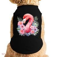 Floral Flamingo Cute Tropical Doggie Tank thumb 0