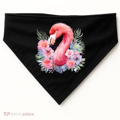 Floral Flamingo Cute Tropical USA-Made Doggie Bandana