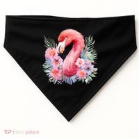 Floral Flamingo Cute Tropical USA-Made Doggie Bandana thumb 0