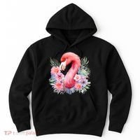 Floral Flamingo Cute Tropical Hoodie thumb 0