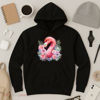 Floral Flamingo Cute Tropical Hoodie thumb 3