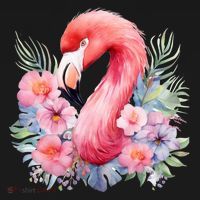 Floral Flamingo Cute Tropical Backpack thumb 2