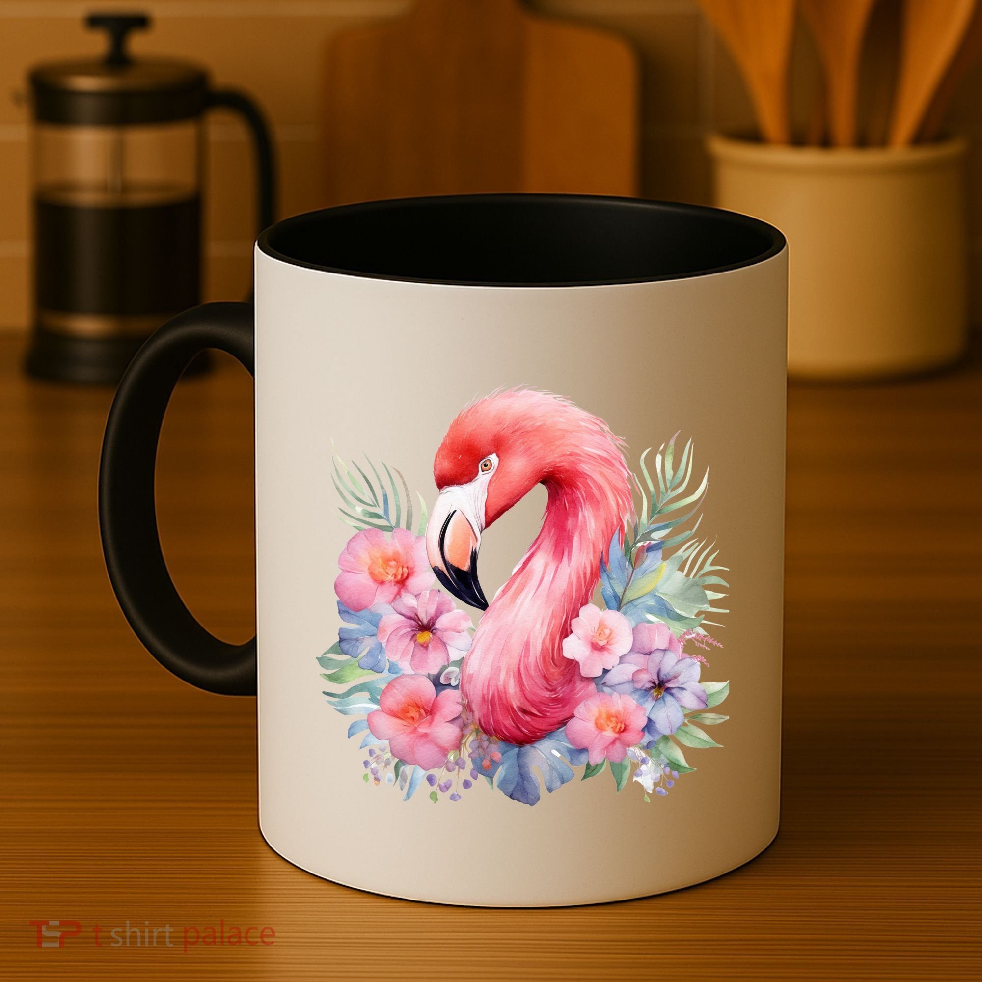 Floral Flamingo Cute Tropical Coffee Mug