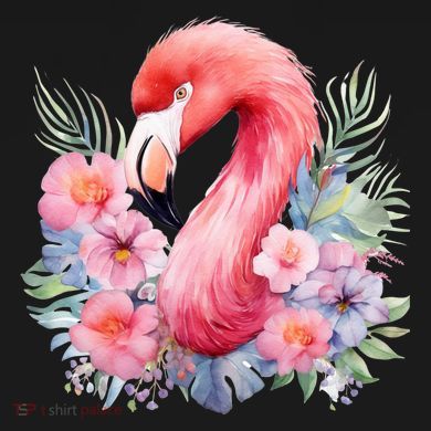 Floral Flamingo Cute Tropical Flat Bill Trucker Hat