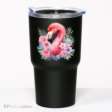Floral Flamingo Cute Tropical Tumbler