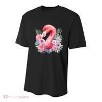 Floral Flamingo Cute Tropical Youth Performance Sprint T-Shirt thumb 0