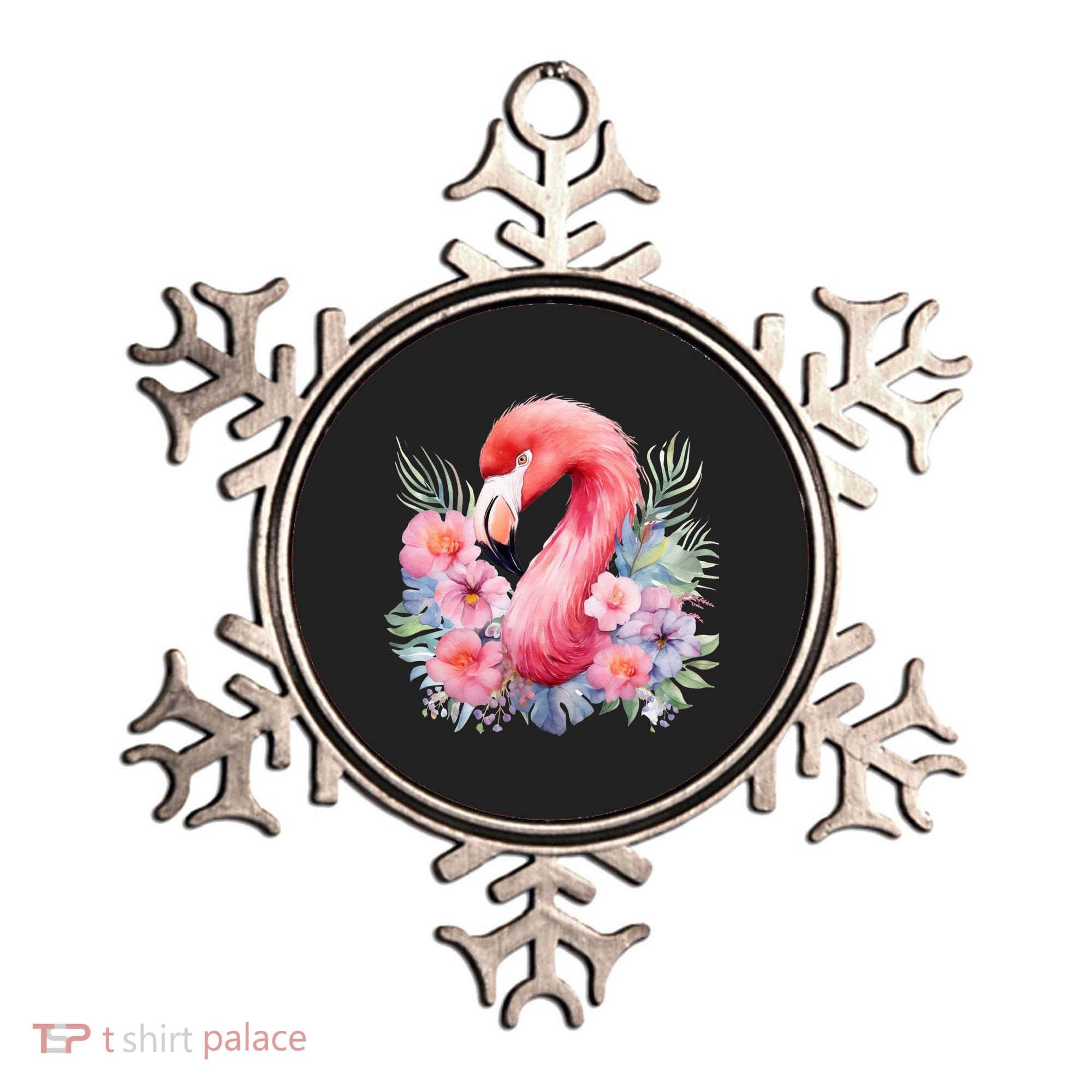 Floral Flamingo Cute Tropical Ornament