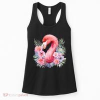 Floral Flamingo Cute Tropical Women's Tank Top thumb 0