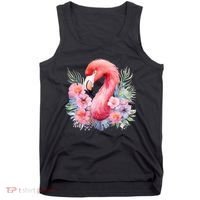 Floral Flamingo Cute Tropical Tank Top thumb 0
