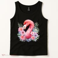 Floral Flamingo Cute Tropical Tank Top thumb 2