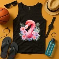 Floral Flamingo Cute Tropical Tank Top thumb 4