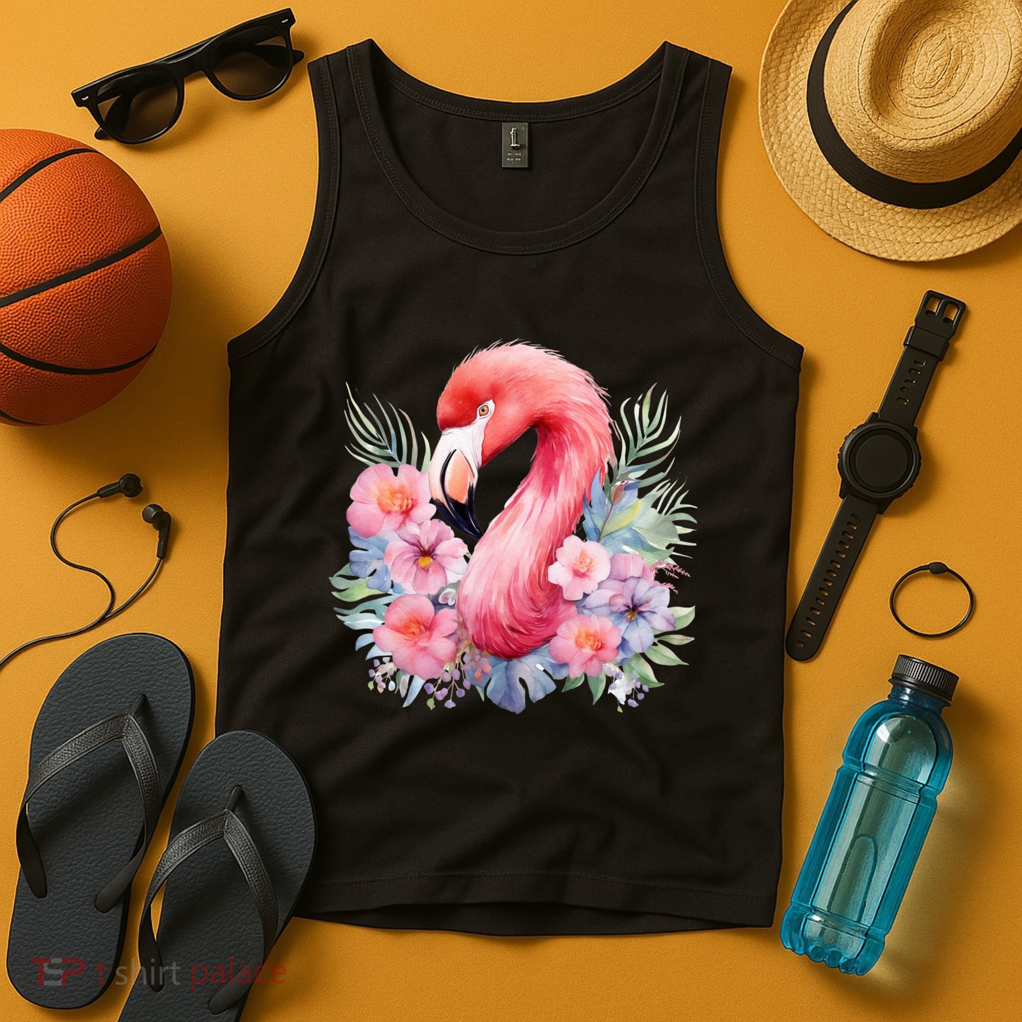 Floral Flamingo Cute Tropical Tank Top