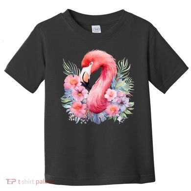 Floral Flamingo Cute Tropical Toddler T-Shirt