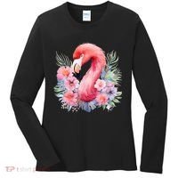 Floral Flamingo Cute Tropical Women's Long Sleeve Shirt thumb 0