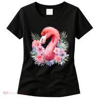 Floral Flamingo Cute Tropical Women's T-Shirt thumb 0