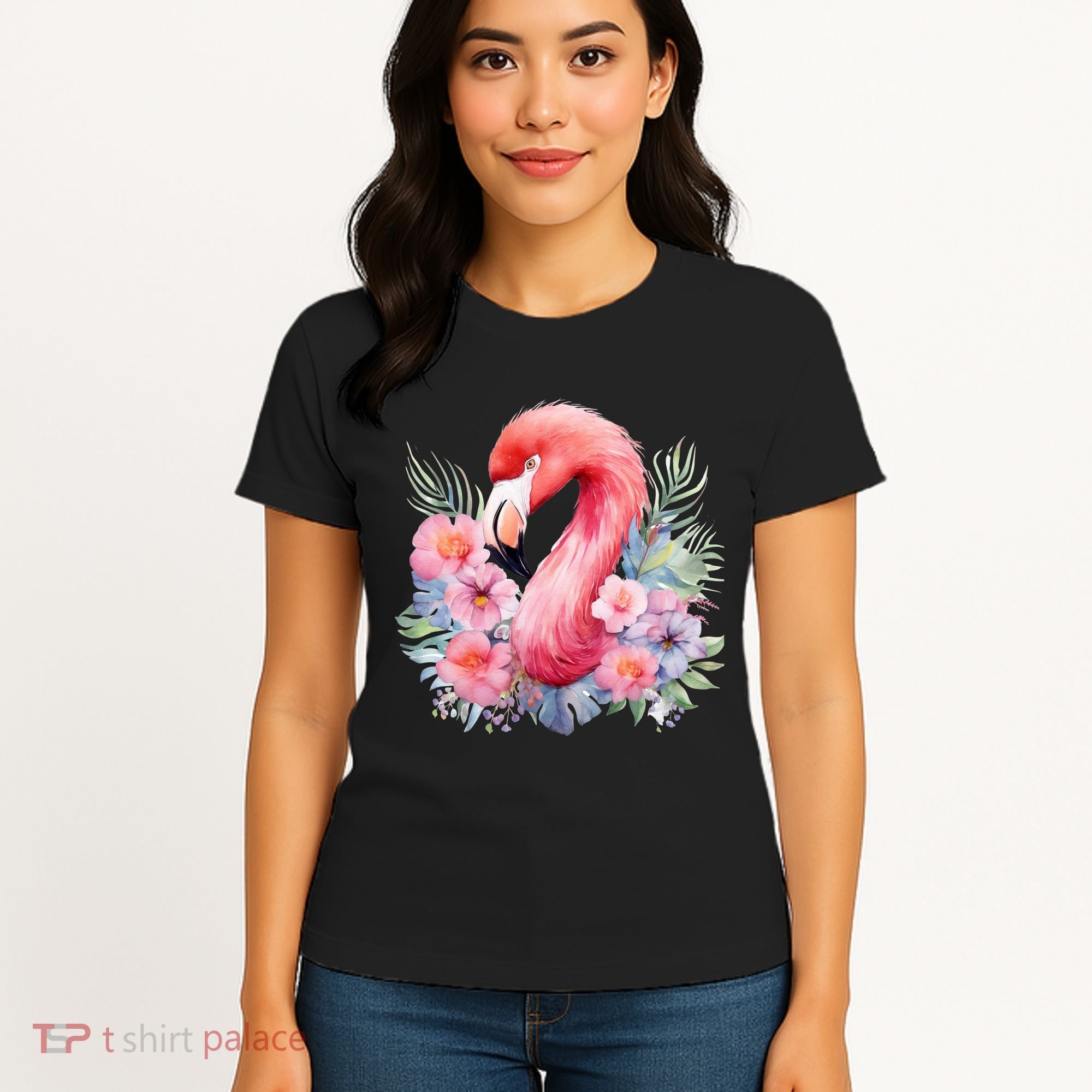 Floral Flamingo Cute Tropical Women's T-Shirt