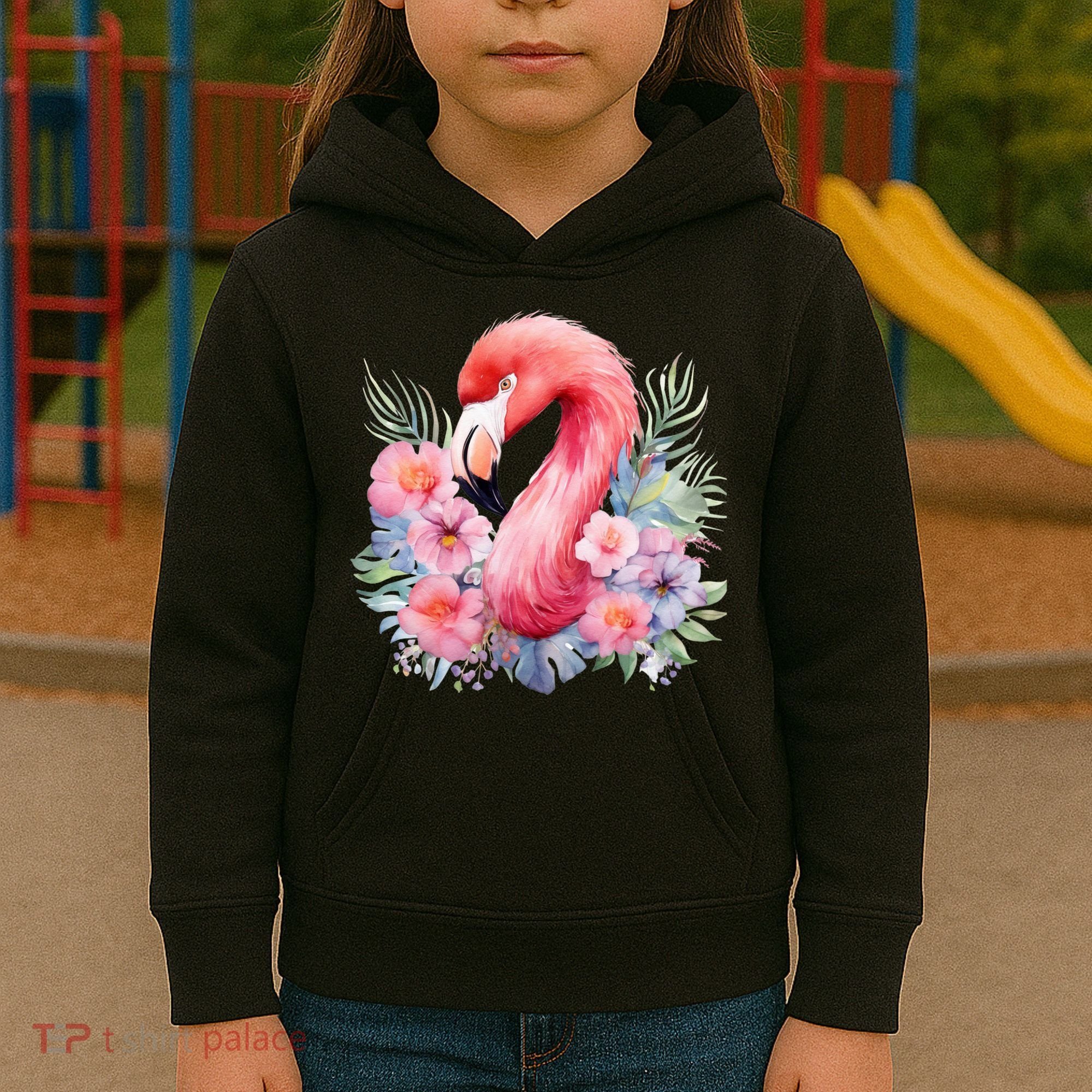 Floral Flamingo Cute Tropical Kids Hoodie