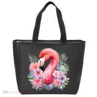 Floral Flamingo Cute Tropical Tote Bag thumb 0