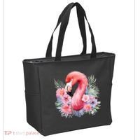 Floral Flamingo Cute Tropical Tote Bag thumb 2