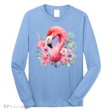 Floral Flamingo Cute Tropical Long Sleeve Shirt