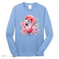 Floral Flamingo Cute Tropical Long Sleeve Shirt thumb 0