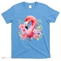 Floral Flamingo Cute Tropical T-Shirt thumb 0