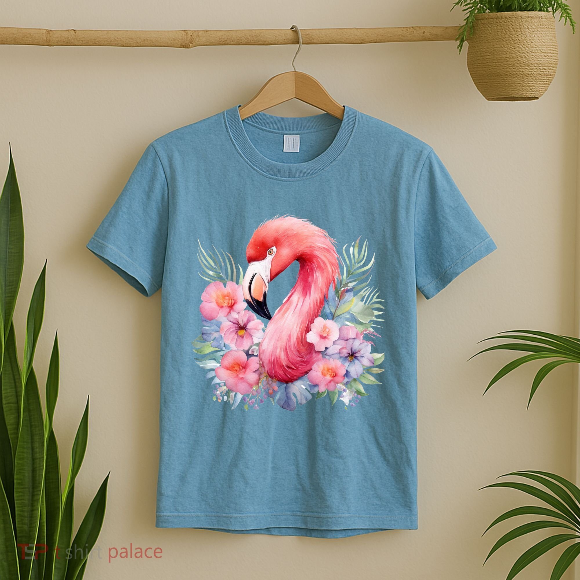 Floral Flamingo Cute Tropical T-Shirt