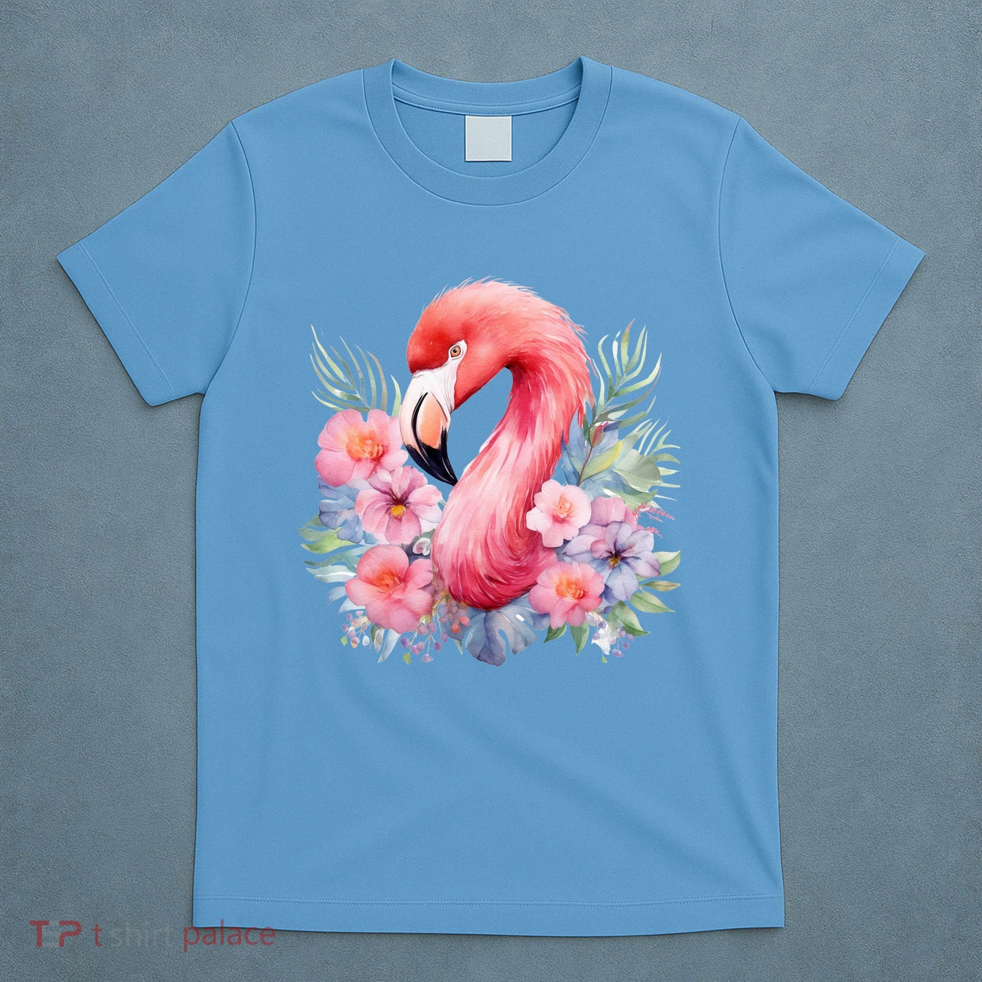 Floral Flamingo Cute Tropical T-Shirt